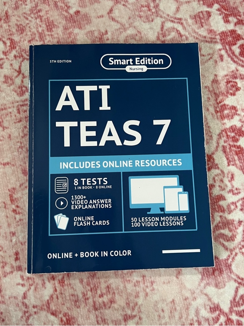 TEAS 7 Smart Edition Nursing Prep Book - Navy Blue